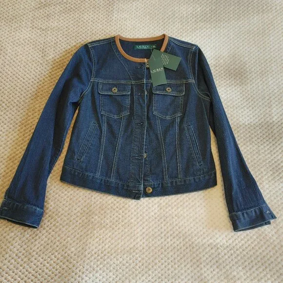 Ralph Lauren Jean jacket with leather trim - Picture 1 of 14